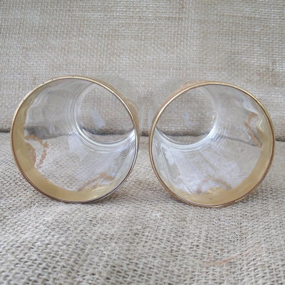 Vintage Tiffin Franciscan Art Nouveau Gold Encrusted Tumbler Set of 2 - Picture 14 of 16